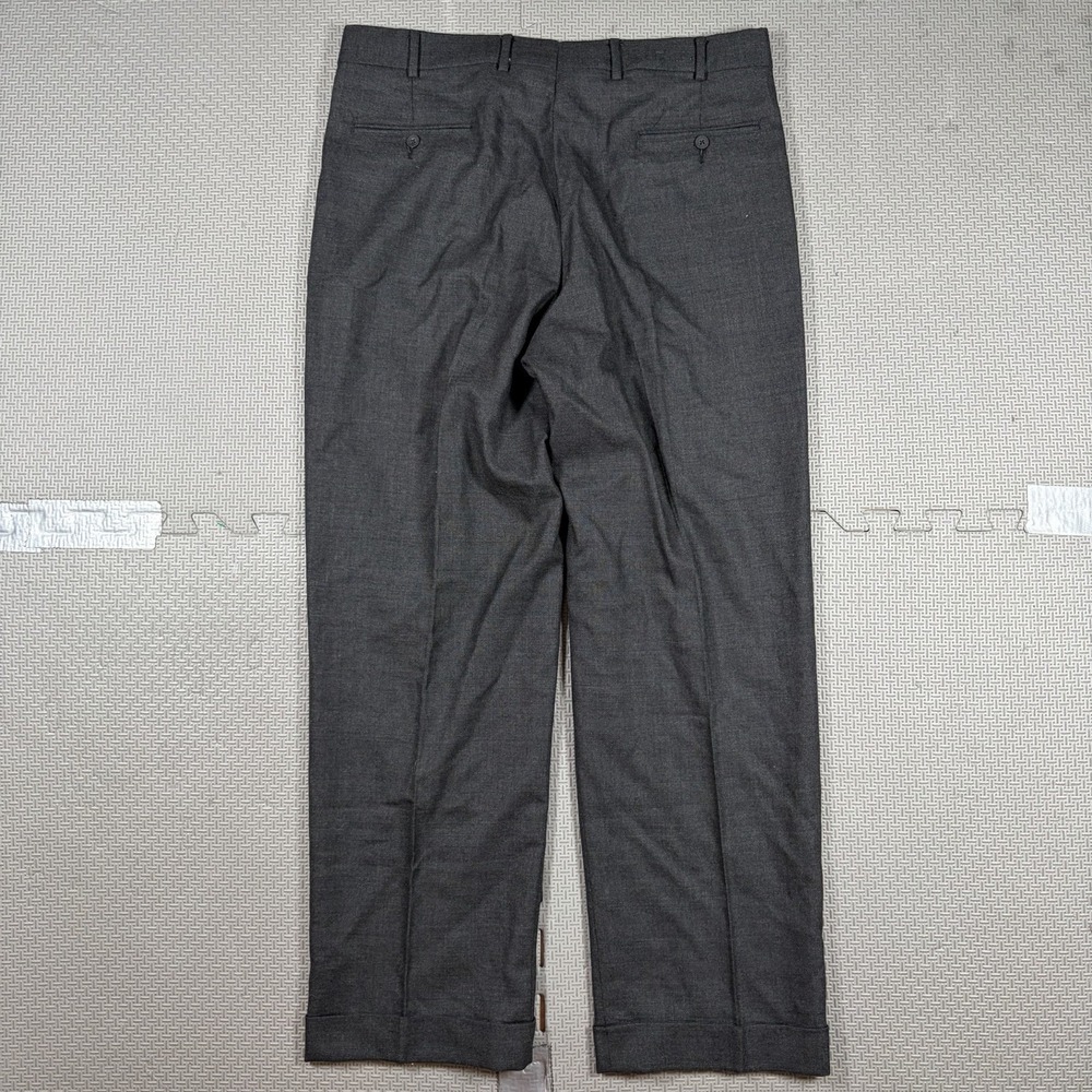 VTG Brooks Brothers Makers Men's Wool Pleated Dress Pants Made USA 34x29 Cuffed - Picture 4 of 11